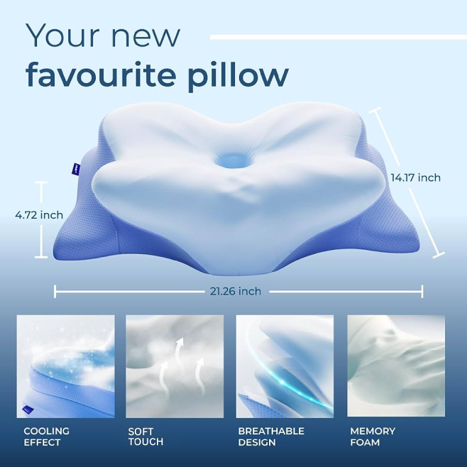 Derila Ergo pillow product shown in final order section highlighting ergonomic neck support